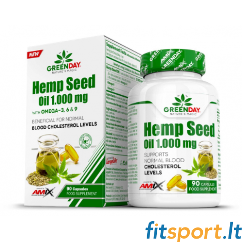 Amix GreenDay kanepiseemneõli 1000 mg. 90 kapslit 