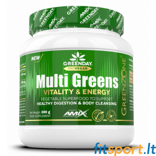Amix GreenDay ProVegan MultiGreens elujõudu ja energiat pakkuv toidulisand 300 g. 