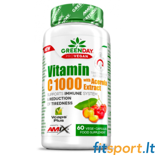 Amix GreenDay ProVegan C-vitamiin 1000 acerola ekstraktiga 60 kapslit. 