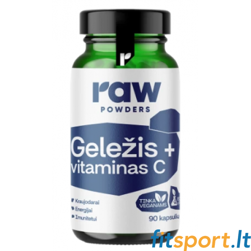 Toores pulbriline raud + C-vitamiin 90 kapslit. 