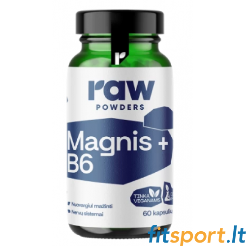 Toores magneesiumipulber + vitamiin B6 60 kapslit. 