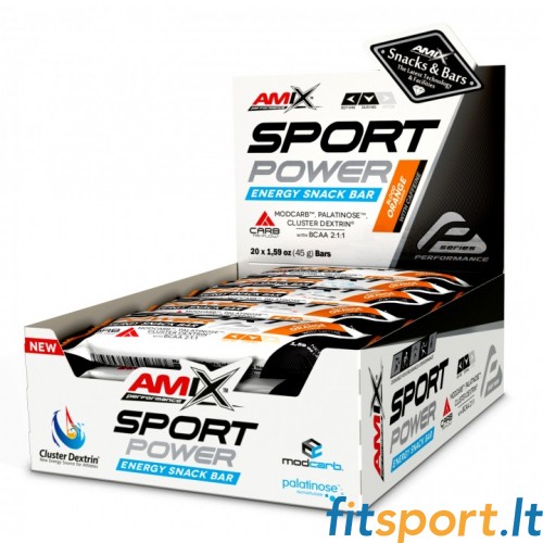 Amix Sport Power Energy suupistebatoon 45g x 20 (batoonid kofeiiniga) 