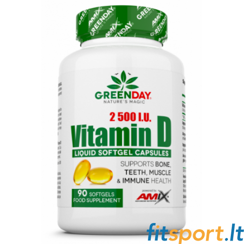 Amix GreenDay D3-vitamiin 2500 RÜ 90 kapslit Amix GreenDay D3-vitamiin 2500 RÜ 90 kapslit