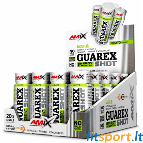 Amix Nutrition Guarex energia- ja vaimse tervise shot karp (20 x 60 ml) 