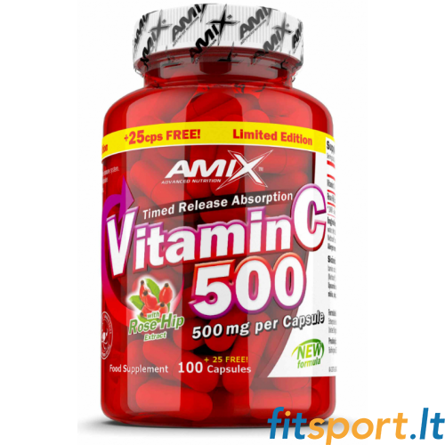 Amix Nutrition Витамин С 500 100 капсул. + 25 крышек. БЕСПЛАТНО! 