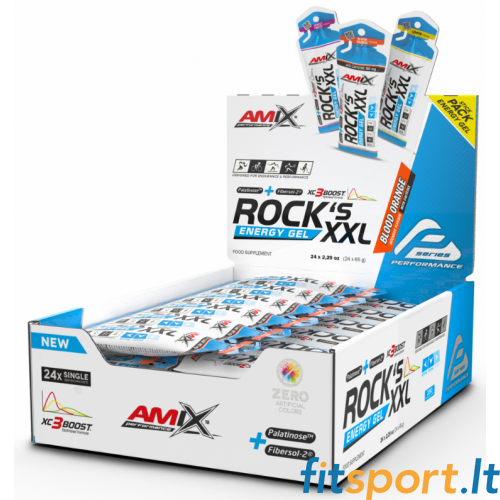 Amix Performance Rocks geel XXL kofeiiniga (24 x 65 g) 