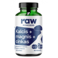 Toores pulber kaltsium + magneesium + tsink + D3 90 kapslit.