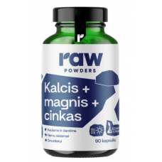 Toores pulber kaltsium + magneesium + tsink + D3 90 kapslit.