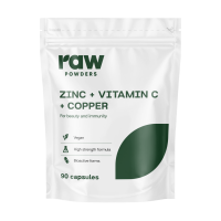 Toorpulbrid tsink + C-vitamiin + vask 90 kapslit.