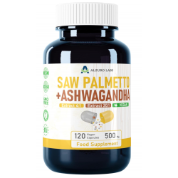 Alzuro Labs Saw Palmetto (4:1 ekstrakt) + Ashwaganda (20:1 ekstrakt) 120 kapslit.