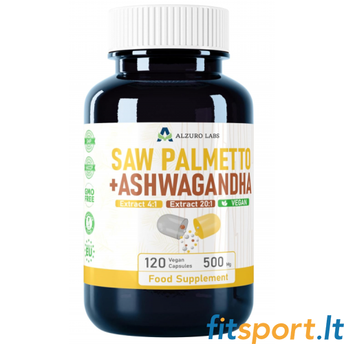 Alzuro Labs Экстракт пальмы сабаль (4:1) + экстракт ашваганды (20:1) 120 капсул. 
