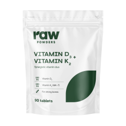 Toores pulber D3-vitamiin + K2-vitamiin 90 tabletti.