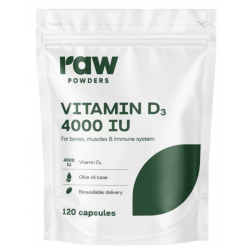 Toores pulber D3-vitamiin 4000 RÜ 120 kapslit