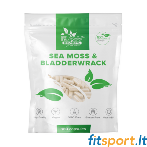 Raw Powders Sea Moss & Bladderwrack 180 kork. (poolaeglane pesa koos ravimvirega) 