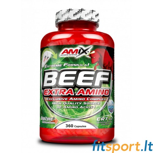 Amix Beef Extra Amino 198 kapslit. - Täielik aminohapete kompleks veiselihast 