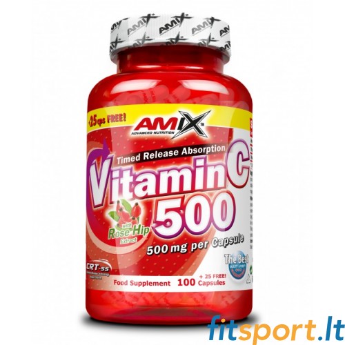 Amix C-vitamiin 500 mg 100 kapslit + 25 korki vaba 