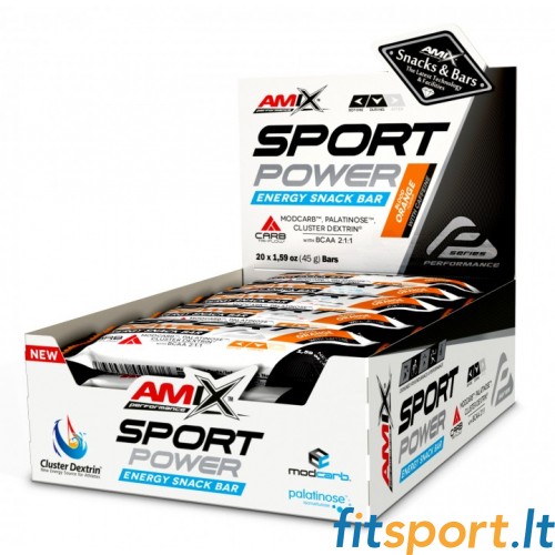 Батончик Amix Sport Power Energy 45г х 20 (с кофеином) 